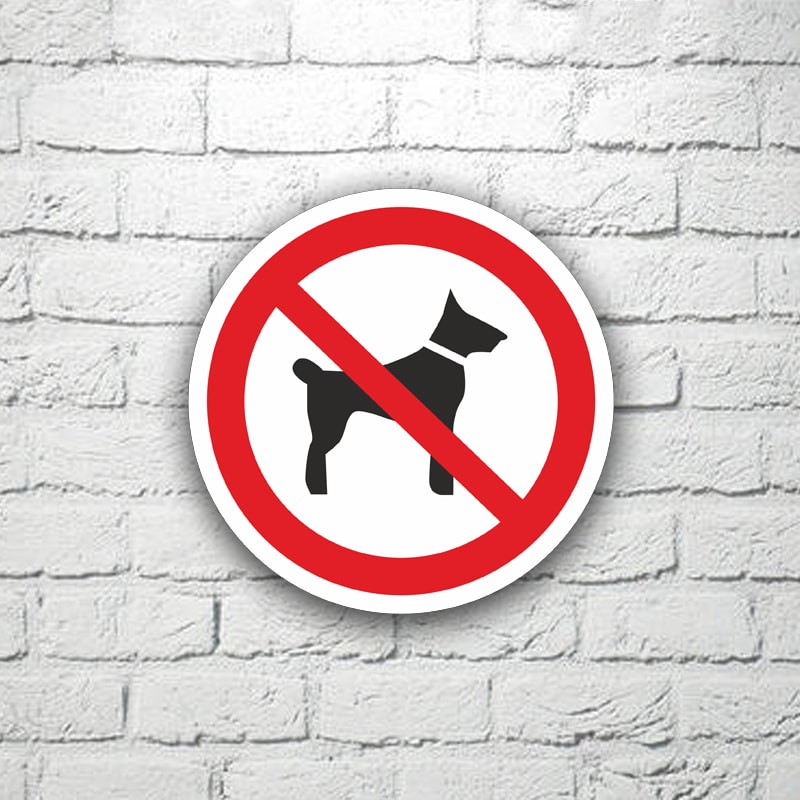 Табличка Запрещается вход с животными 15х15 см (код 91105)